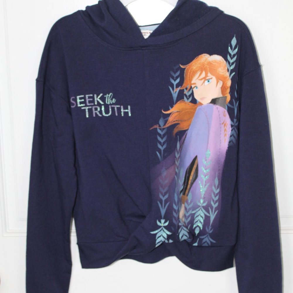 Disney Frozen II pullover hooded sweatshirt Lg